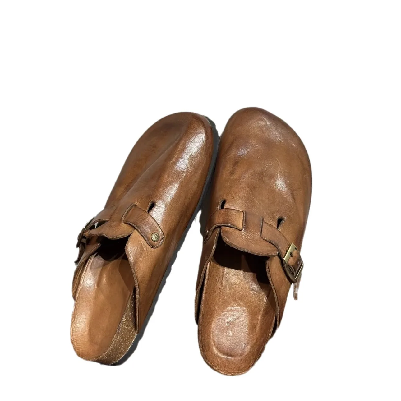 Women Leather Slippers with Toe Caps Casual Shallow Mouth Women Shoes Belt Buckle Design Flat Shoes for Outdoor Comfort Fashion view 5