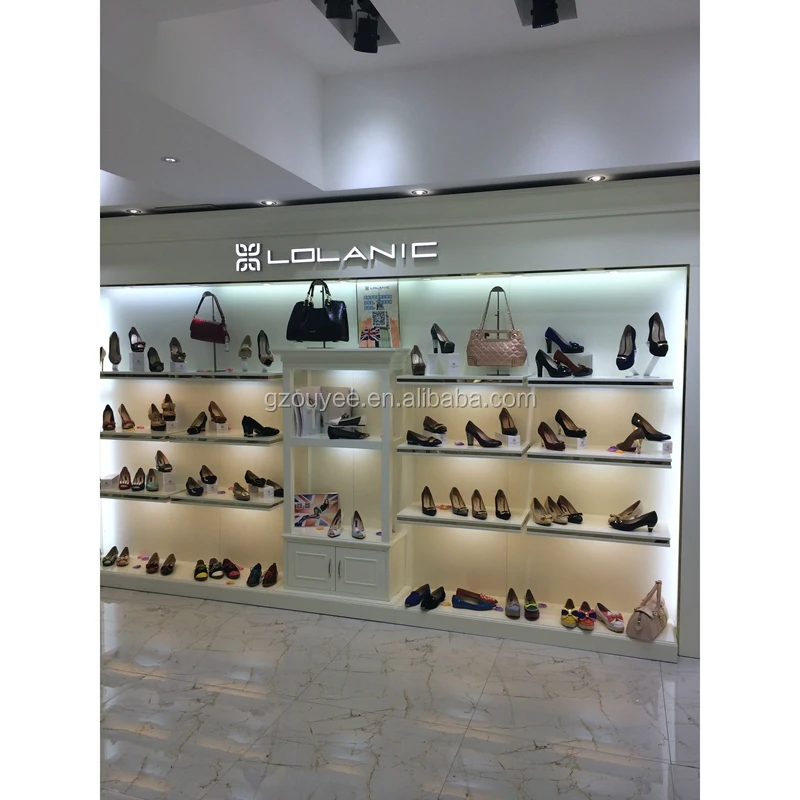 

Customized-Ladies Shoes Store Decoration Design With Luxury Glass Display Showcase