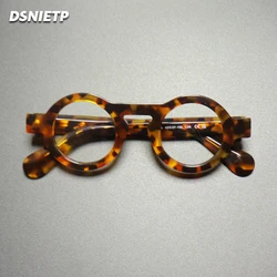Vintage Acetate Reading Glasses Men Round Photochromic Anti Blue Light Prescription Myopia Glasses Women Luxury Brand Eyewear