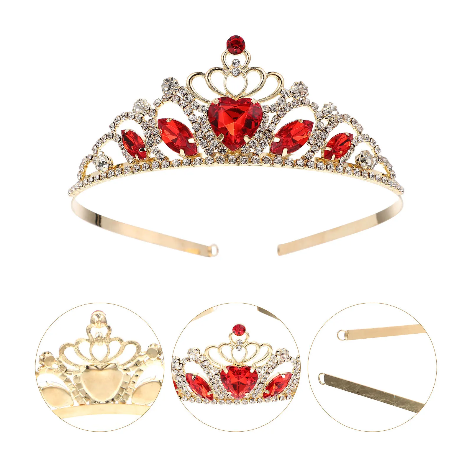 

Elegant Rhinestone Tiara Headband Crown Design For Birthday Party Hair Accessories Small Metal Tiara Comfortable Hair