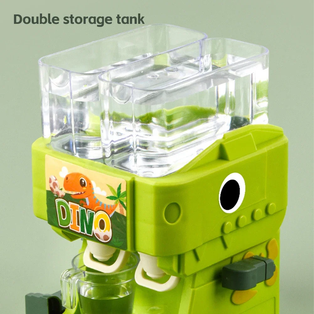 Mini Dinosaur Dual Water Juice Dispenser Toy Simulation Children Pretend Play Miniature Kitchen Home Appliance Kids Play Toys