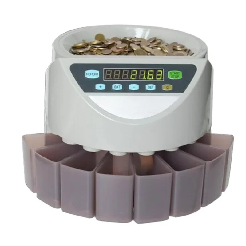 

220V Mixed Coin Value Sorter Euro Peso Singapore Dollar Ringgit British Pound, Japanese Yen,Coin Counter Coins Counting MachineH