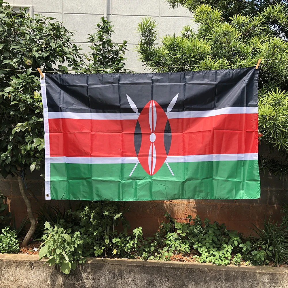 Z-ONE FLAG 3x5ft  Kenya Flag 90*150cm  polyester hanging Kenya Flag  For Indoor Outdoor decoration banner