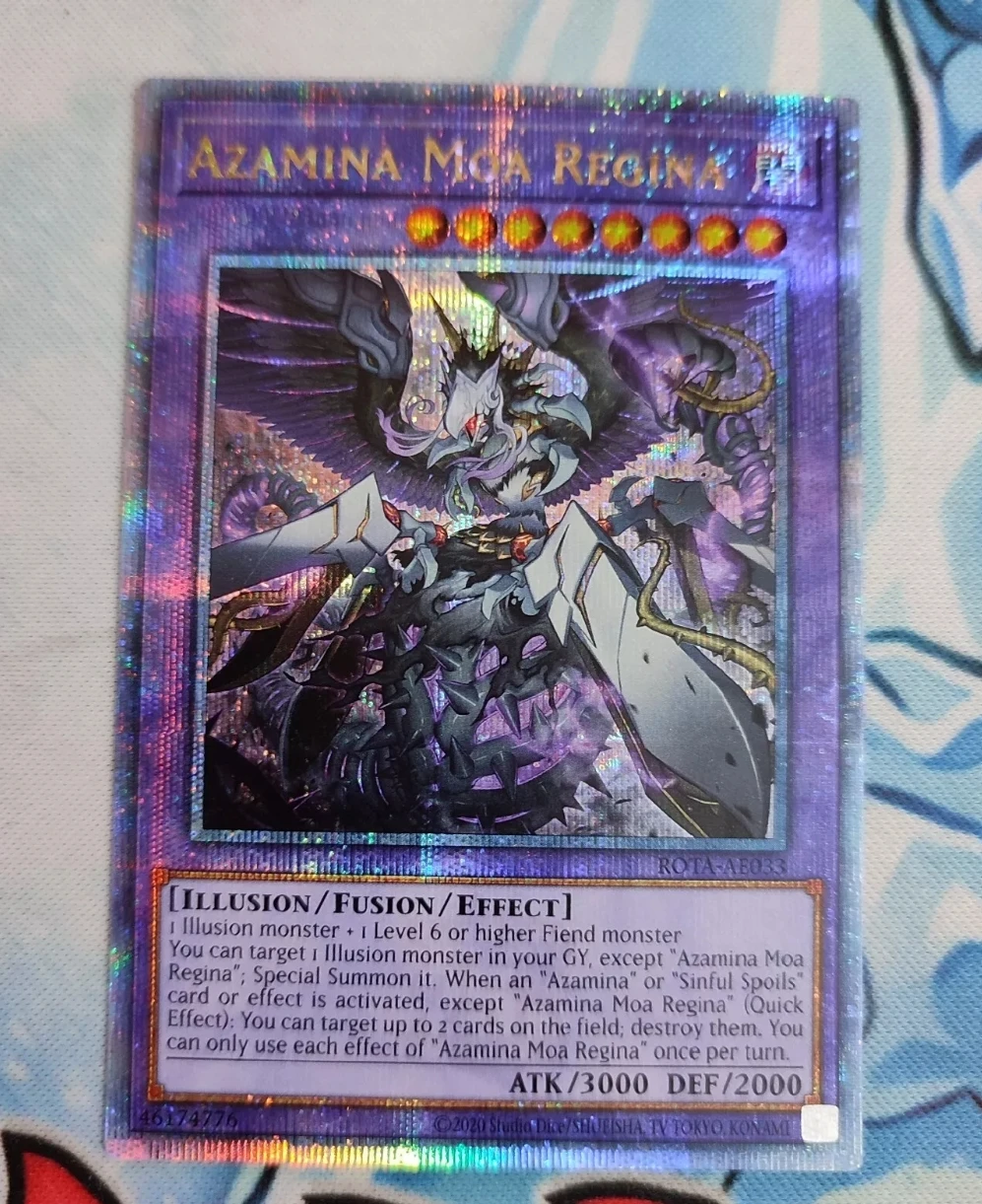 

Yugioh KONAMI Duel Monsters ROTA-AE033 Azamina Moa Regina 25th Quarter Century Secret Редкая азиатская английская коллекция мятная карта