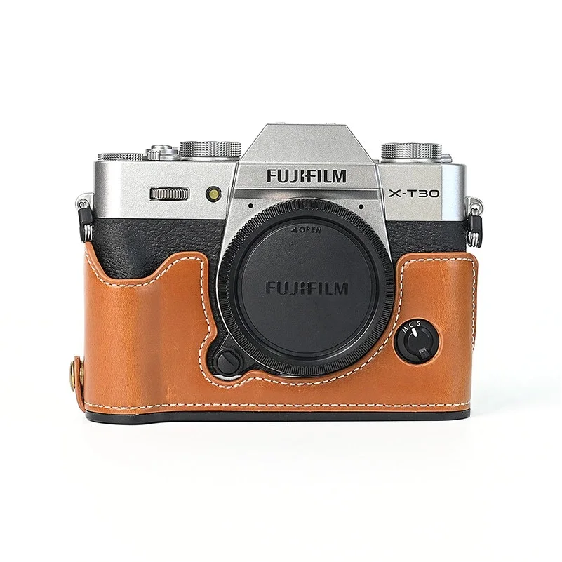 For Fujifilm XT30II XT30 XT20 XT10 Pu Leather Half Body Case Cover