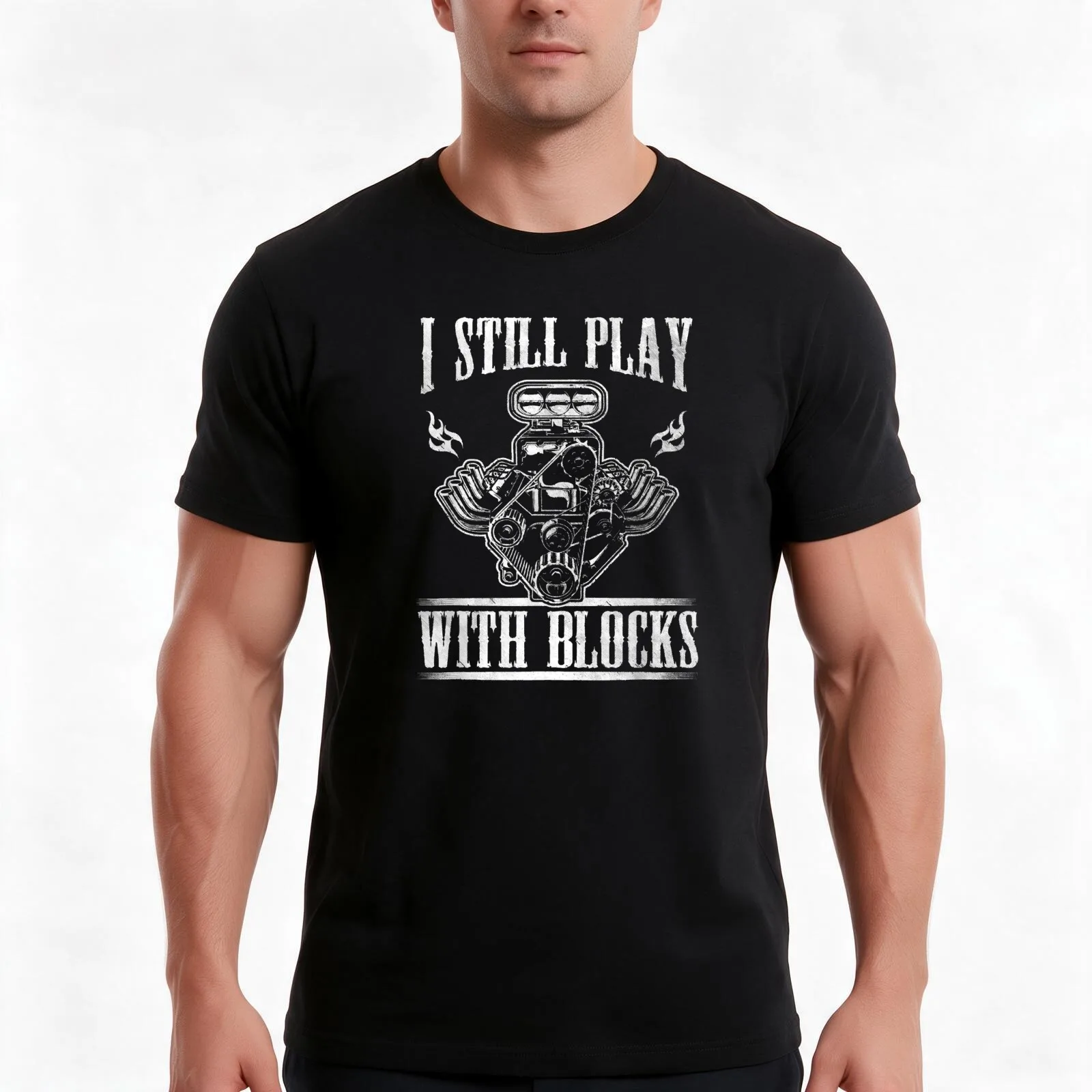 I Still Play With Blocks Shirt Car T Shirt T-Shirt, Summer Casual Cotton Tee, Oversized Streetwear Tops, Vintage Graphic Print