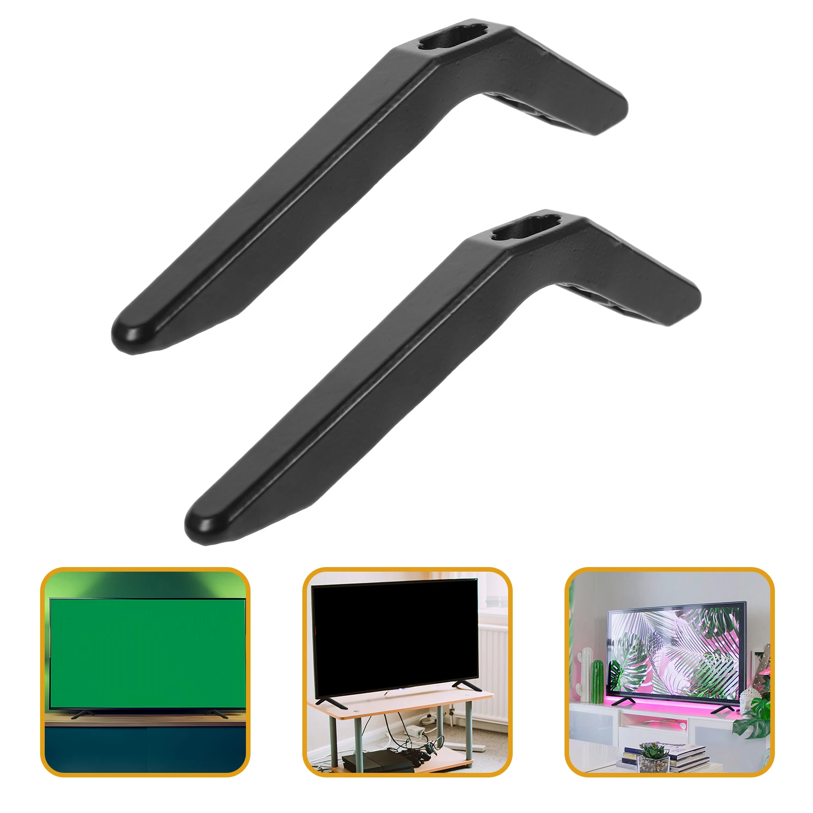 

1 Set Plastic Stand Replacement Pedestal Feet Sturdy Support Easy Install Desktop Holder For Home Entertainment