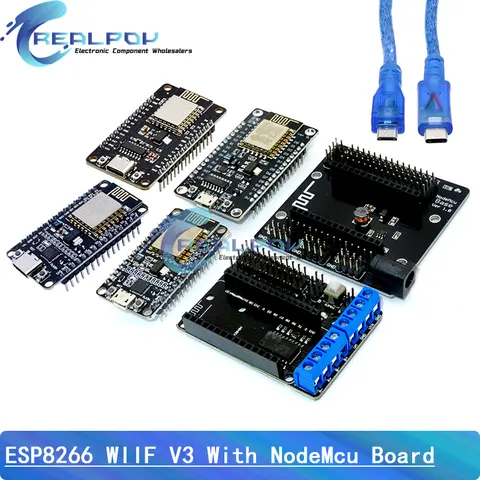 Wireless Module CH340/CP2102 NodeMcu V3 V2 Lua WIFI Internet of Things Develop Board L293D based ESP8266 ESP-12E PCB Antenna