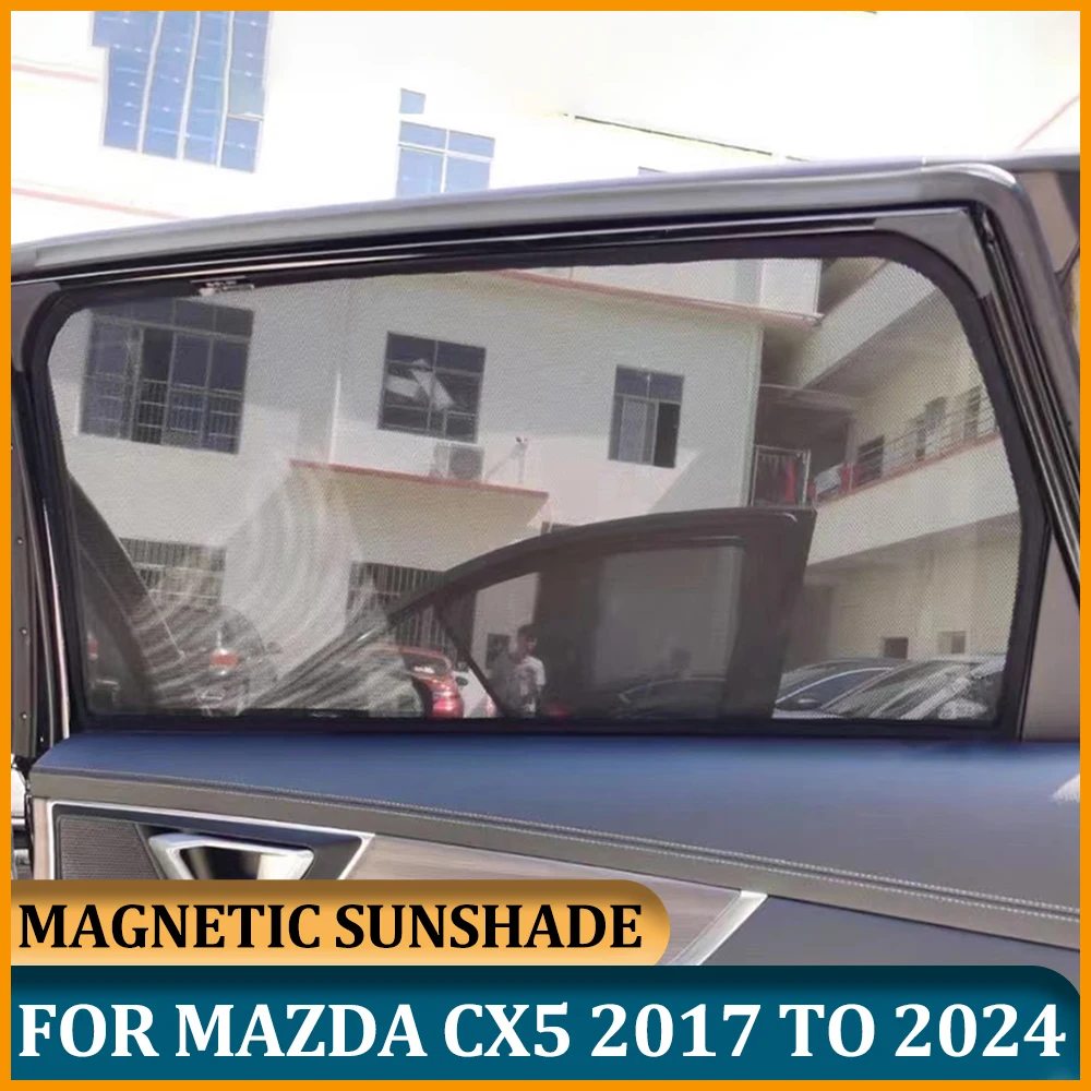 Magnetic Car Window Sunshades For Mazda CX5 2020 2021 2022 2023 2024 Baby Insects Window Sun Shade Mesh For CX-5 2017 2018 2019