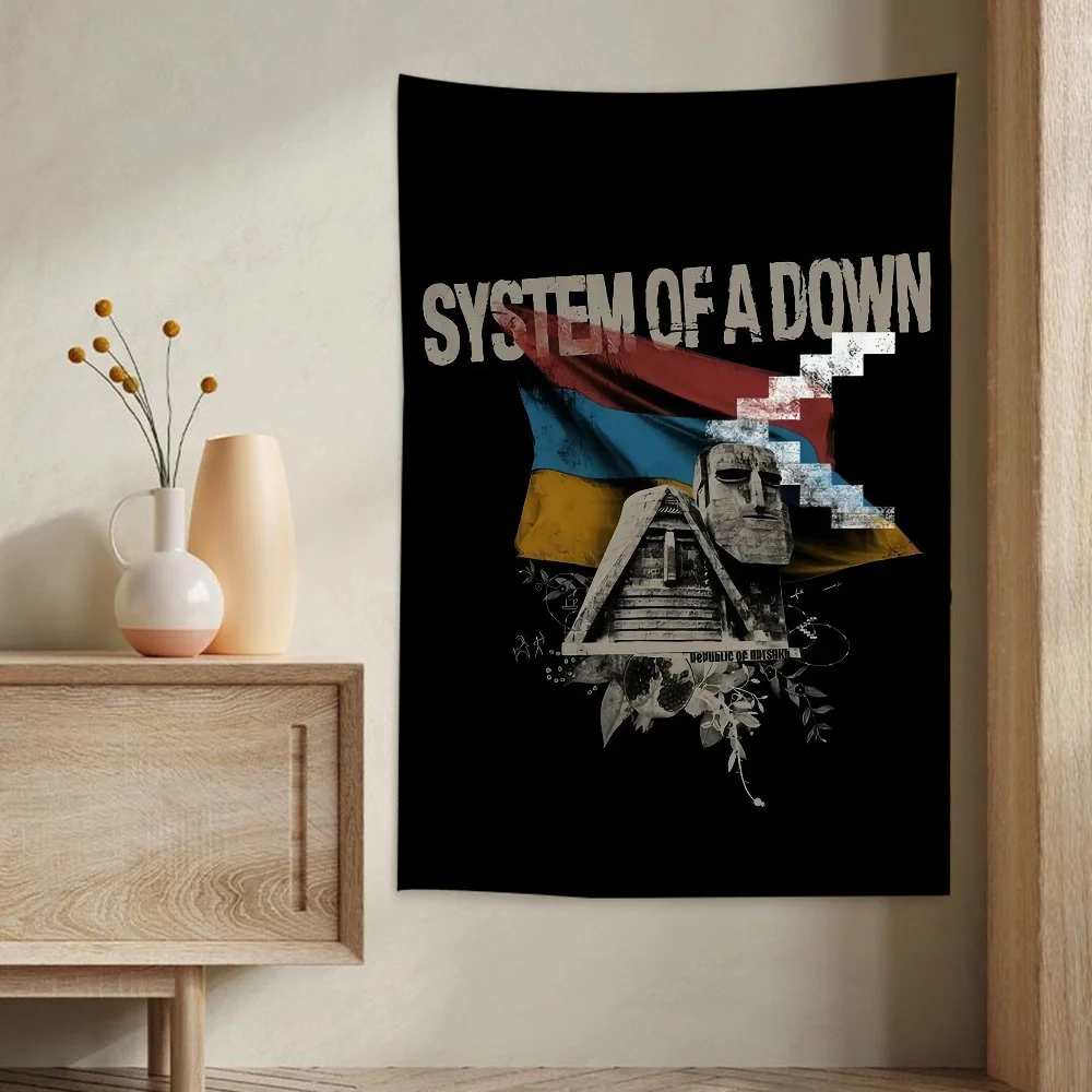 System of a Down Band Tapestry Anime Tapestry Hanging Tarot Hippie Wall Rugs Dorm Wall Hanging Sheets