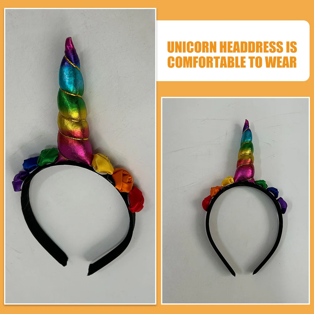 

Unicorn Headband Lightweight Comfortable Cartoon Hair Band Party Cosplay Hair Accessory Photo Props for Halloween Birthday Party