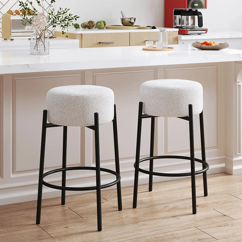 Industrial Bar Stools Minimalist Modern Counter Height Chairs Metal Pub Stool for Kitchen Island Living Room Dinner Bench