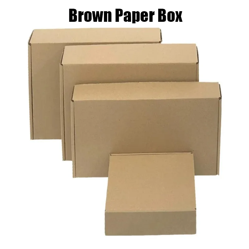 20PCS Multi Size Brown Kraft Paper Gift Box Christmas Cookies Candy Packaging Box Wedding Gifts For Guest Handmade Soap Wrapping