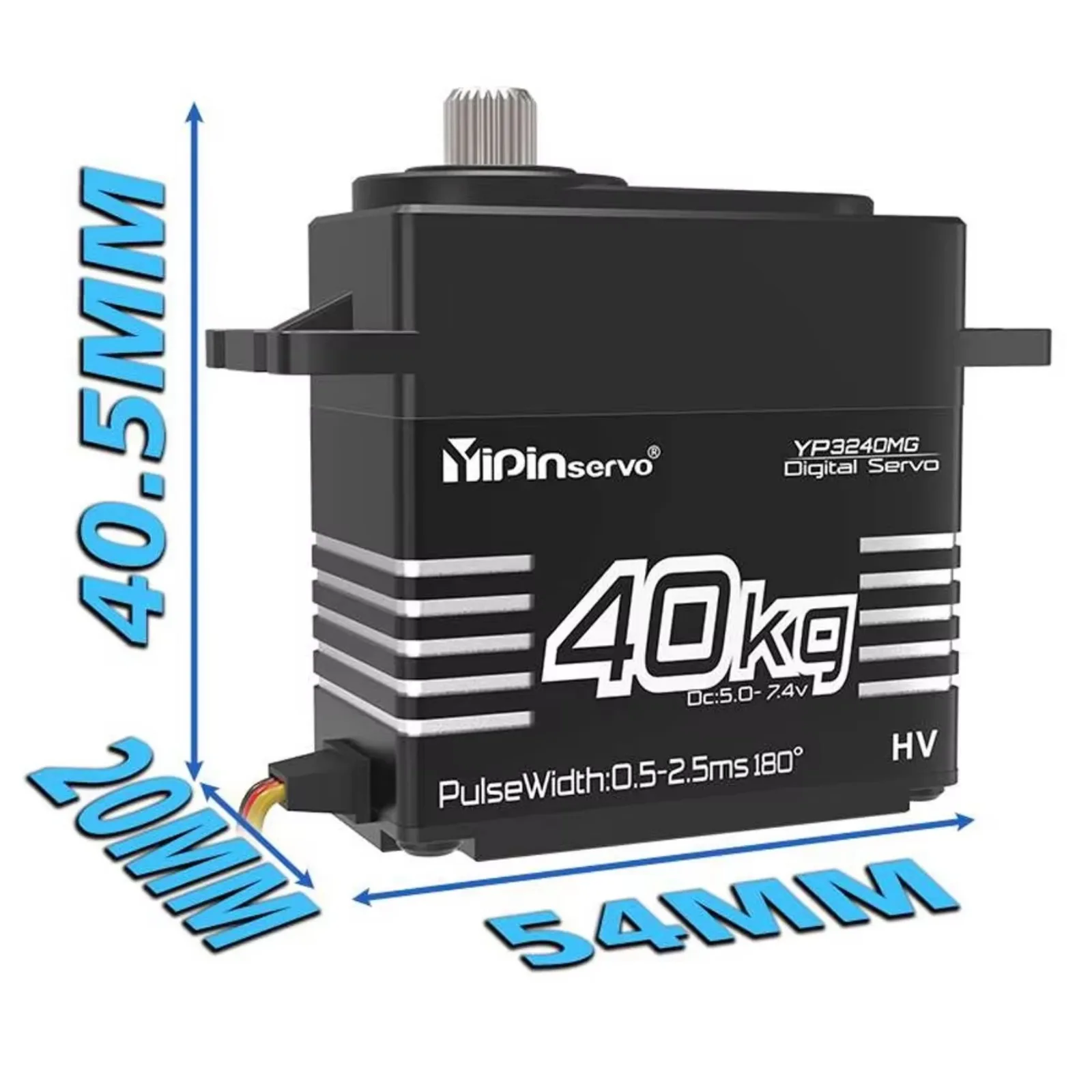 YP3240MG 40KG servo numérique à couple élevé avec engrenage métallique IP67 étanche pour 1:8 1:10 RC voiture sur chenilles Robot