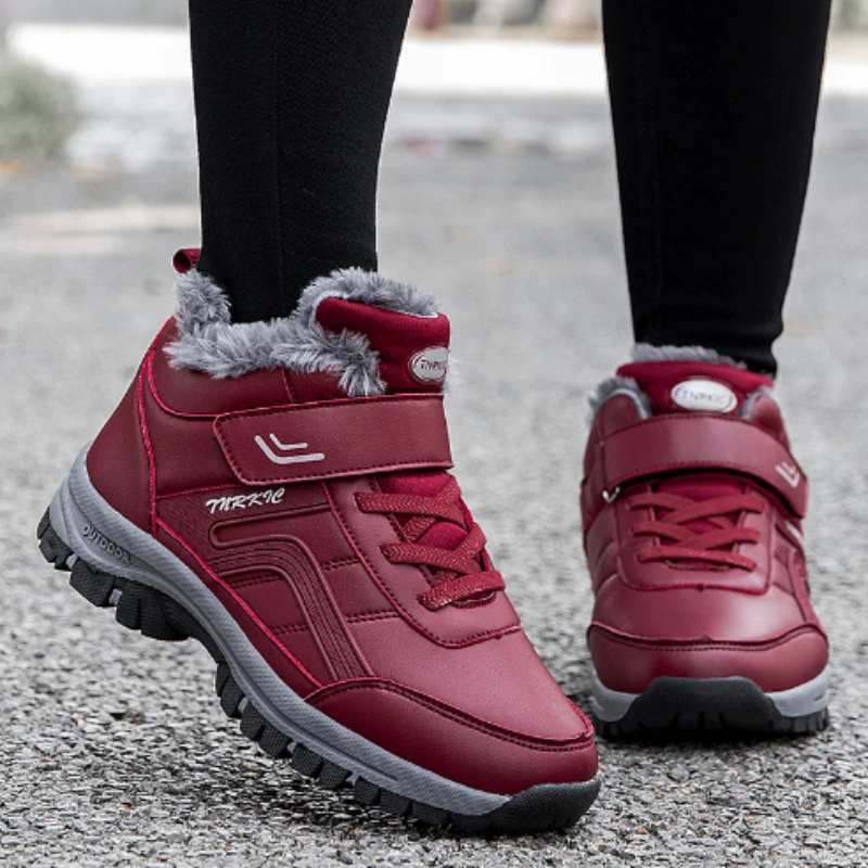 

Women Winter Waterproof Boots Designer Platform Boots for Leather Warm Ankle Fur Booties Luxury Shoes Zapatillas Para Hombre