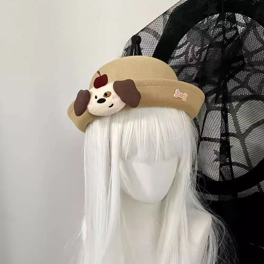 

Модный милый летний берет для художников с рисунком собаки, дышащий, визуально стройнящий лицо, с защитой от солнца и УФ-излучения, повседневная шляпа художника в стиле Cloud Casual