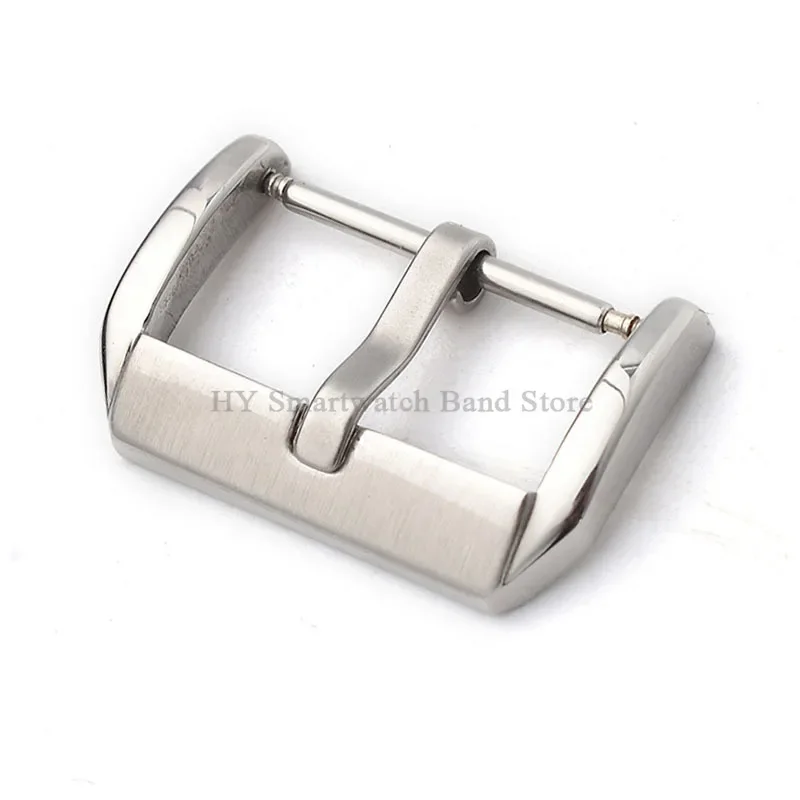 10/12/14/16/18/20/22/24mm Metal Watch Buckle for Leather Rubber Watch Band Clasp Solid 316L Stainless Steel Matte Silver Buckle