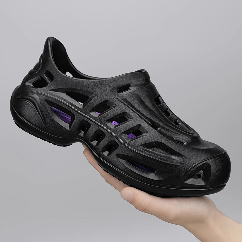 

Летние перфорированные туфли унисекс, модные уличные тапочки на толстой подошве, легкие пляжные туфли с противоскользящей подошвой.