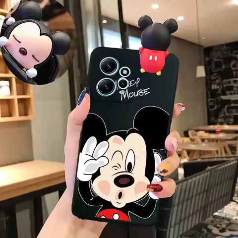 Cartoon Mickey 3D Minnie Case For Samsung S22 S24 S23 Ultra S21 Plus S20 FE S10 Galaxy A53 A33 Note 20 10 Lite Tpu Phone Cover