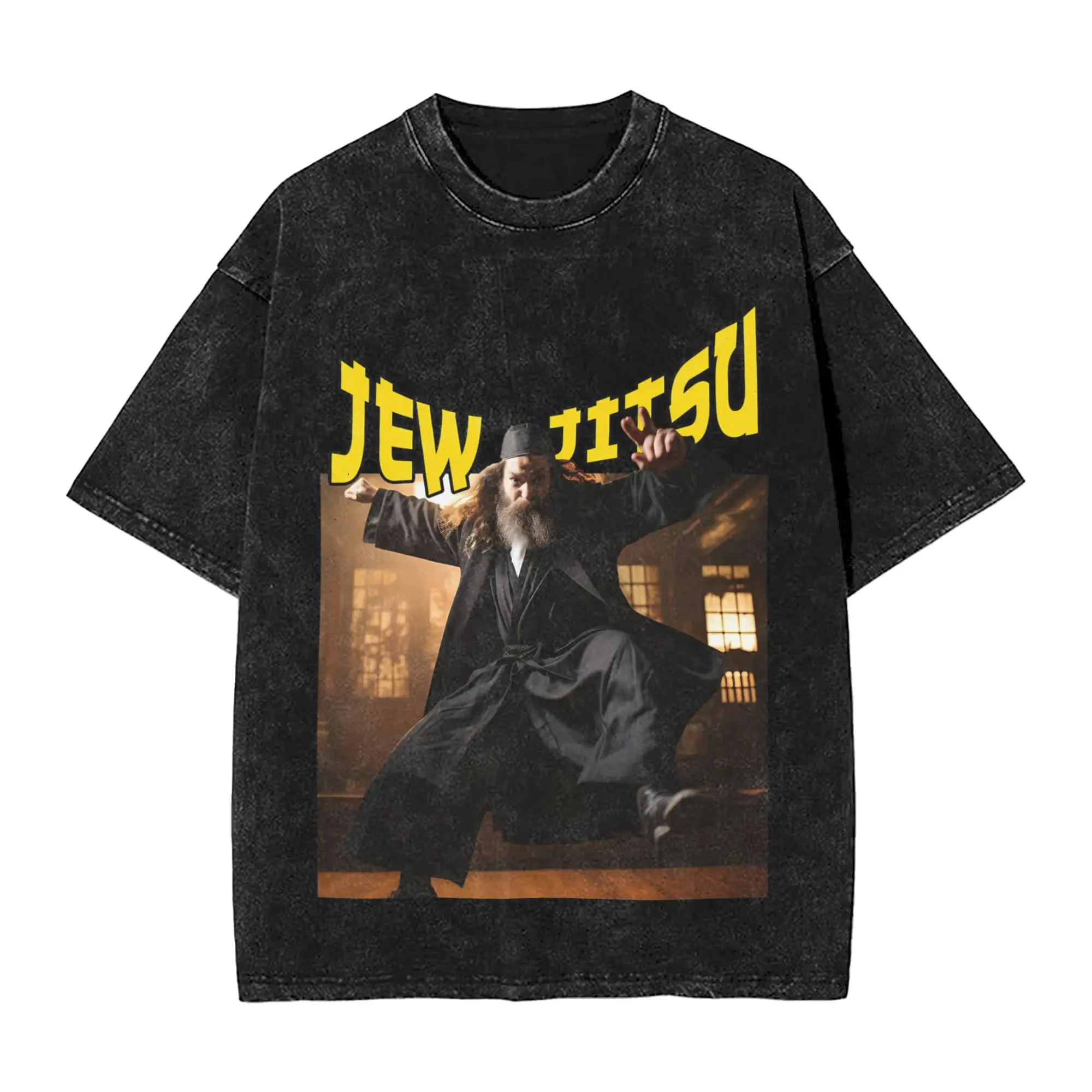 أعرف يهودي جيتسو للرجال اليهودية جيو جيتسو تي شيرت للرجال عادية القطن تي شيرت Crewneck قصيرة الأكمام تي شيرت حجم كبير الملابس