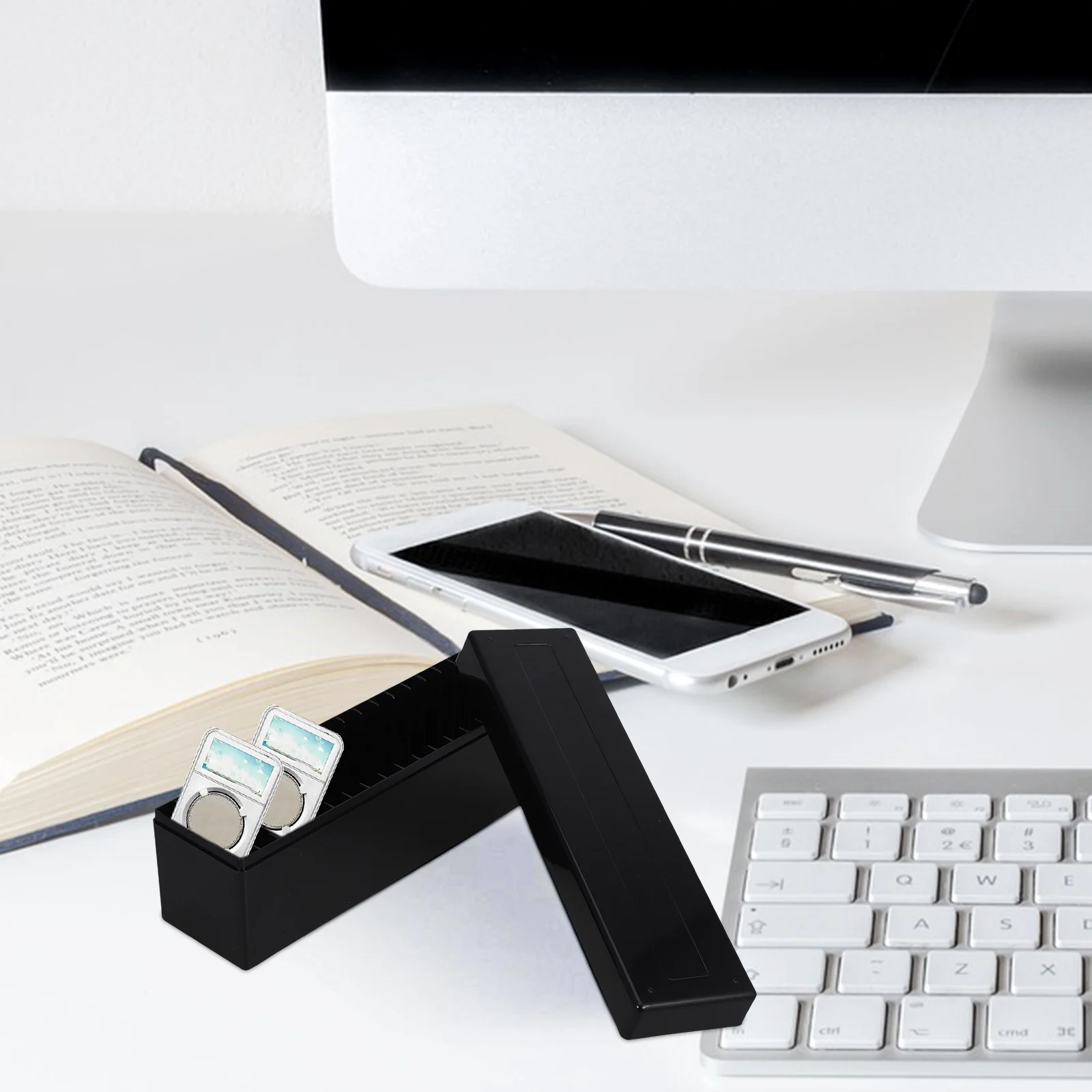 Black Storage Box Plastic Coin Collection Organizer Smooth Edge For Coins Banknotes Collectibles Coin Holder Display