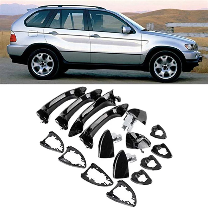 

Car Exterior Accessories Front Rear Left Right Outer Door Handles For Bmw X5 E53 2000-2006 51218257737 51218257738 Replacement-A