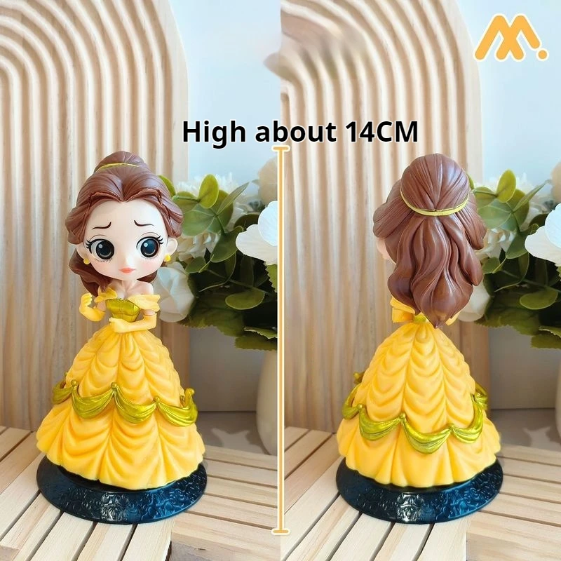 Cartoon Priness Doll Ornament Bell Cinderella Rapunzel Doll Model Toy Boy Girl Gift Home Desktop Ornament Baking Decoration