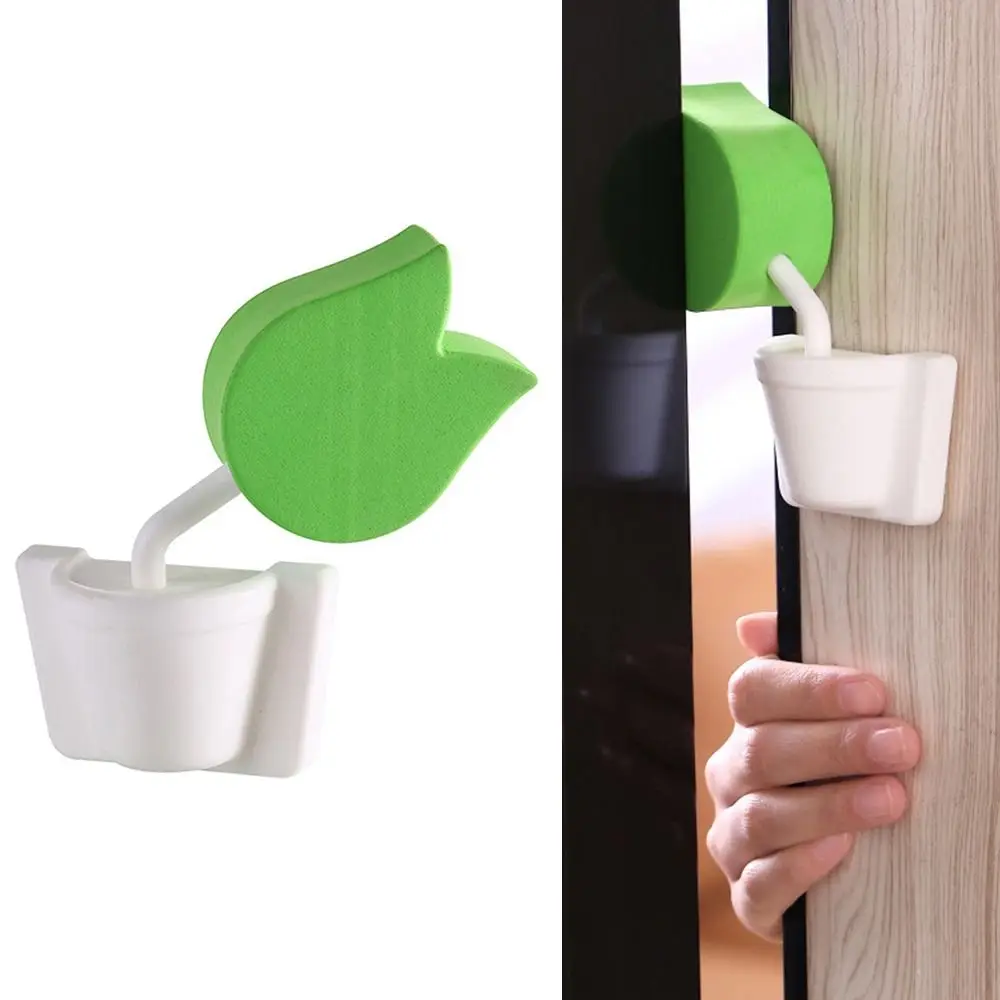 Cute Small Flower Pot Door Stopper Paste Type Anti-Collision Mute Door Rear Stop 180 Degree Rotatable Wall Furniture Protector