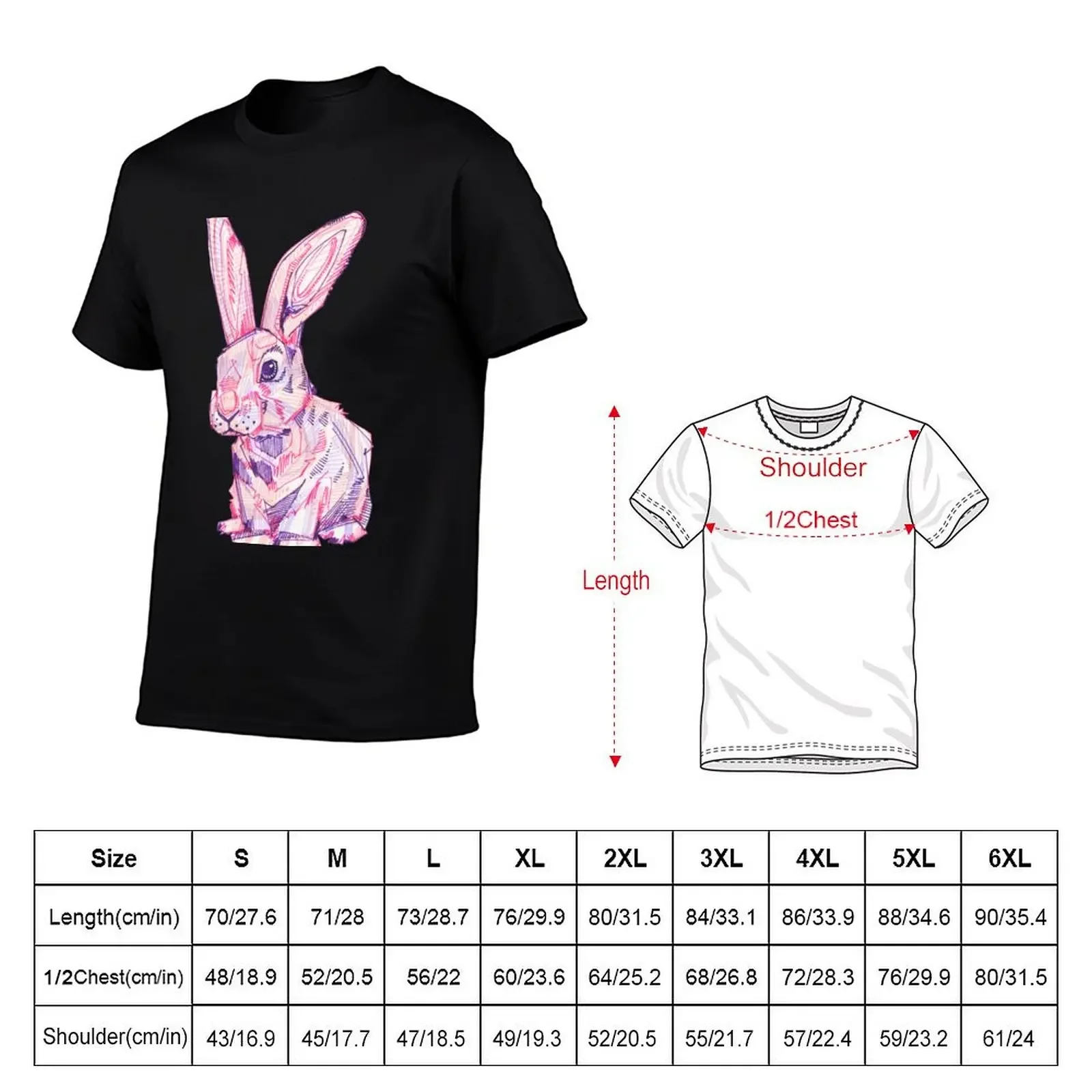 Pink Rabbit Drawing - 2017 T-Shirt oversized graphic tee summer tops fruit of the loom mens t shirts