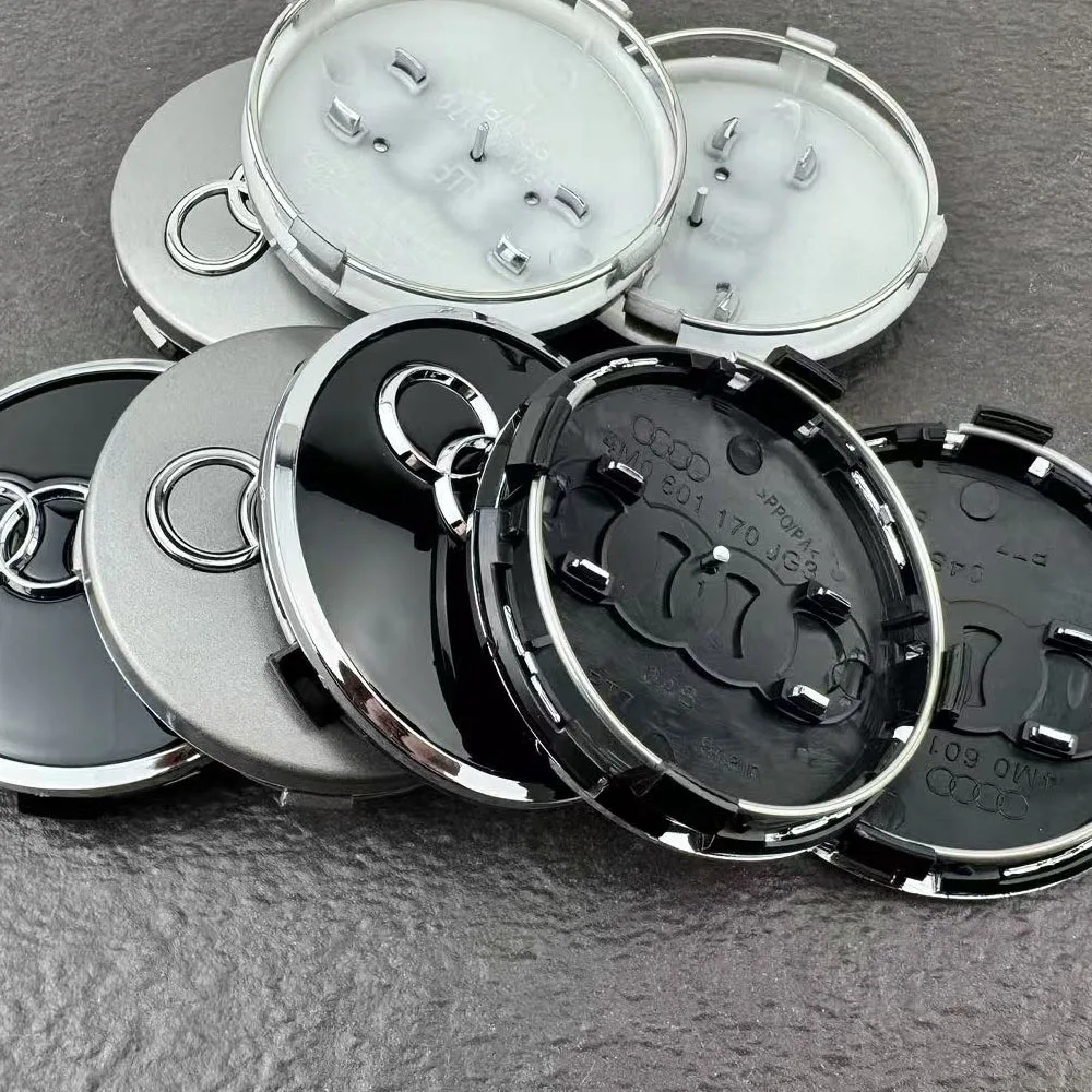 Para AUDI A6L A7 A8 A3 A4 A5 A6 S3 S4 Q3 Q5 Q5L Q7 RS3 RS4 RS5 RS6 TT 4 peças 60/61/68/69/77MM/135MM Tampa Central de Roda Automotiva
