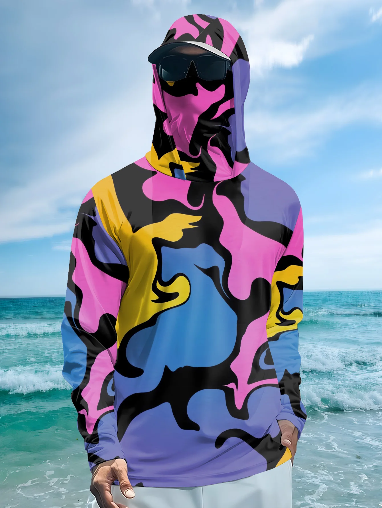 2026 Summer Best-selling Outdoor Leisure Sports Fashion Comfortable and Simple Patterned Printed Men's Long-Sleeved Shirt - view 2