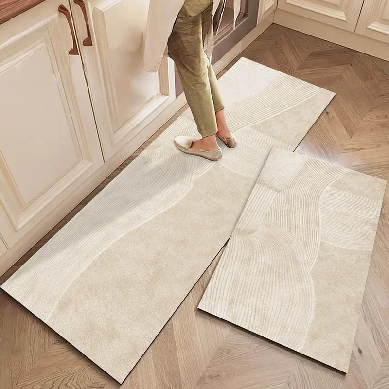 Waterproof PVC Floor Mat for Home Decor, Non-Slip Carpet, Living Room Rug, Big Size, Entrance Doormat, Luxury, Kitchen