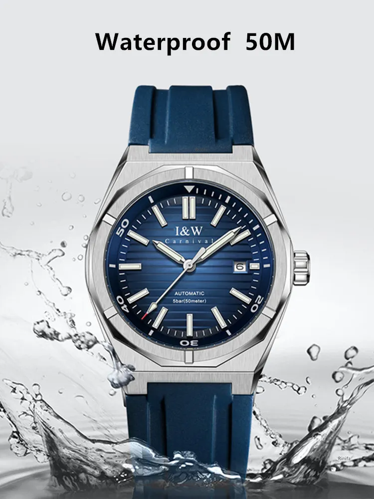 Svizzera Top Brand Luxury I & W orologio da polso meccanico per uomo automatico luminoso impermeabile Reloj Hombre Sapphire Montre Homme