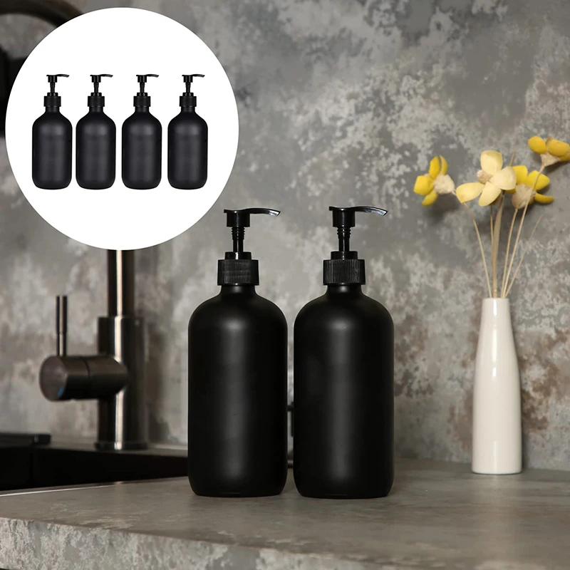 300/500ml Matte Black Soap Bottle Liquid Soap Dispenser Refillable Empty Shampoo Conditioner Container for Bathroom Supplies