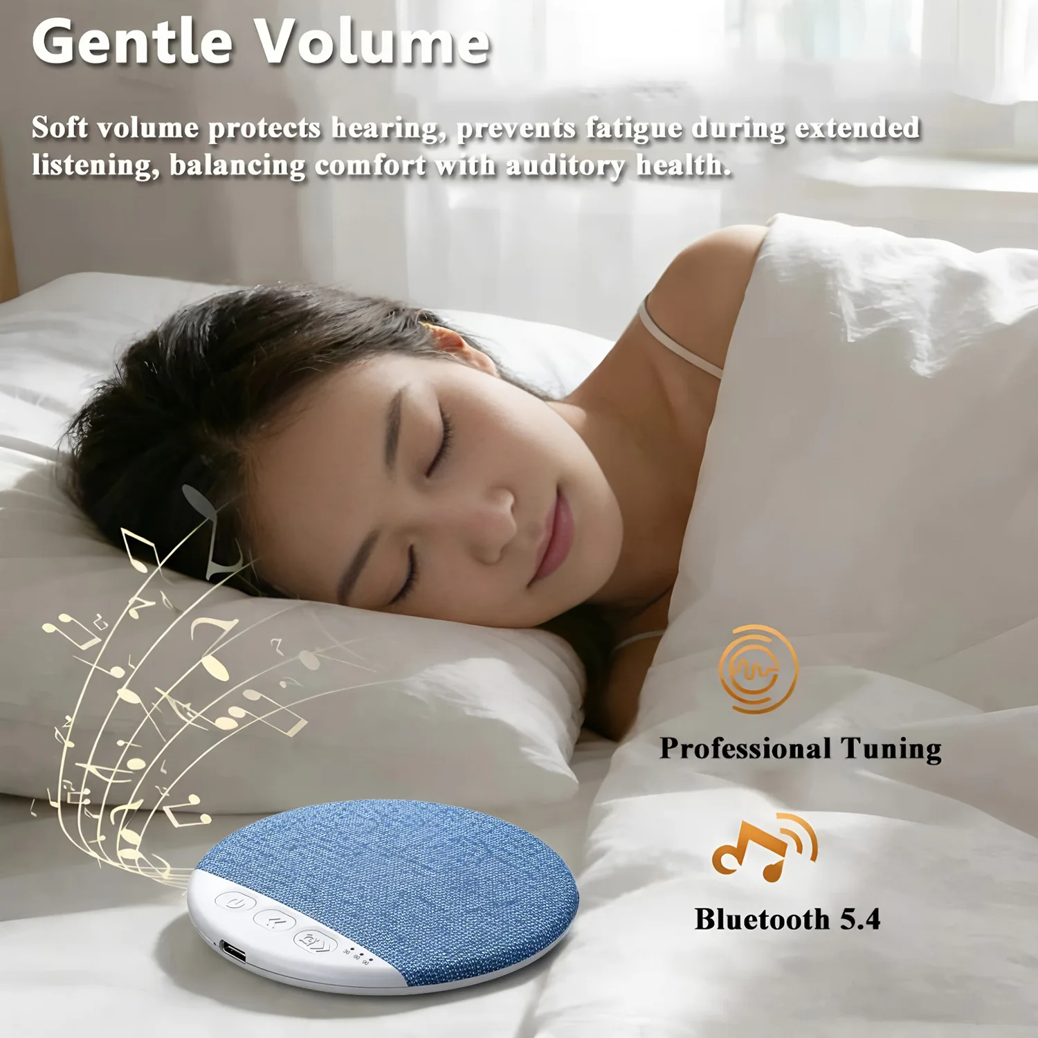Pillow Side Sleep Aid Speaker Bluetooth 5.4 Hi-Fi Dynamic Sound Wireless Music Player Home Sleep Sound Equipment For Deep Sleep