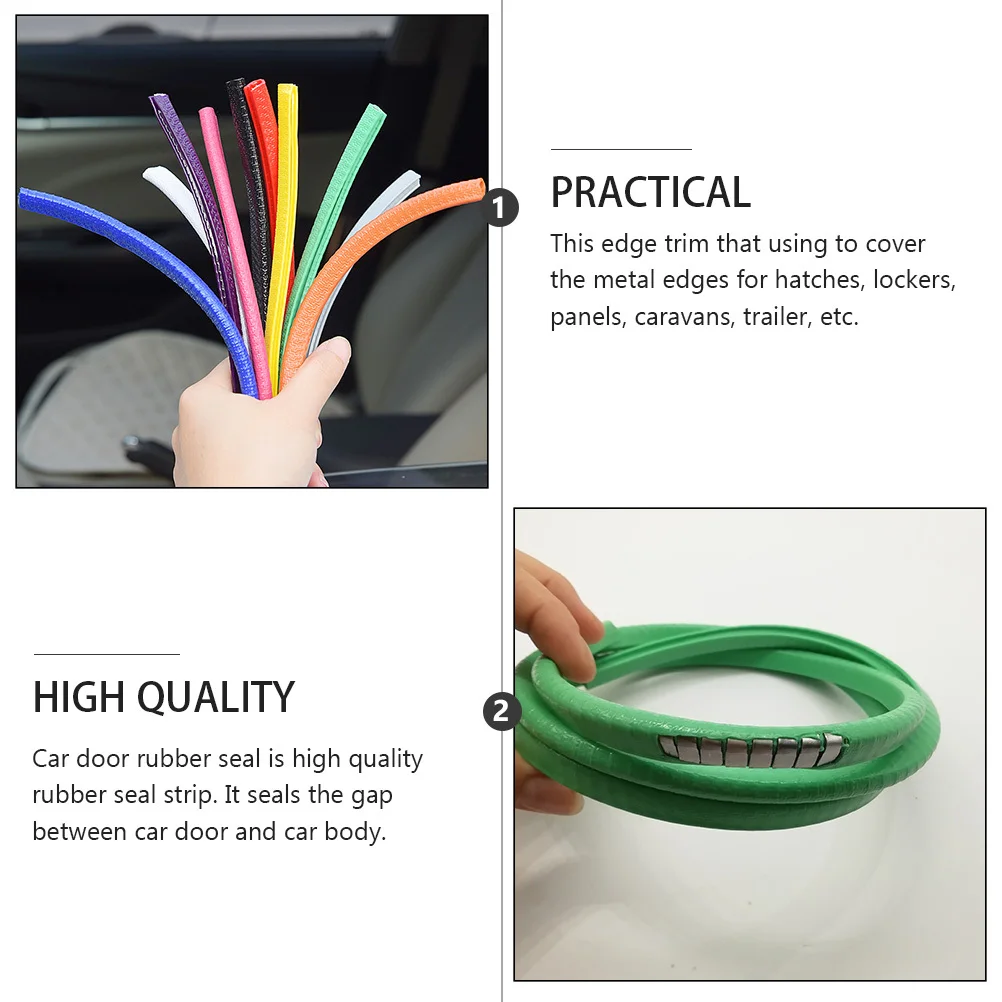 Car Door Edge Guards Trim Green Rubber Seal Strip For Hatches Panels Trailers Weatherproof Durable Protector Guard Car