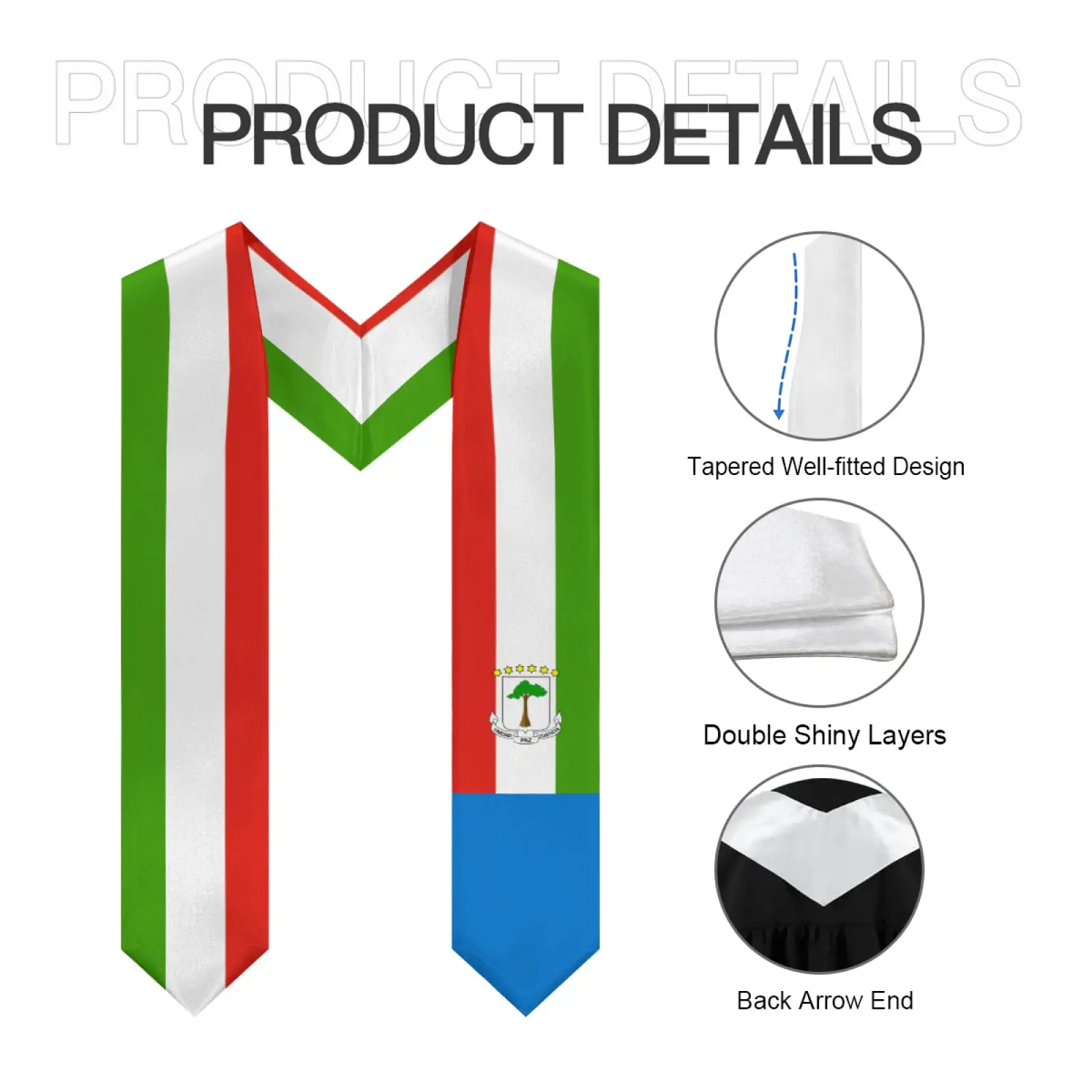 علم غينيا الاستوائي على شكل حرف v للتخرج سرق شال وشاح الشرف للدراسة على فئة الطلاب الدولية لعام 2026 #6