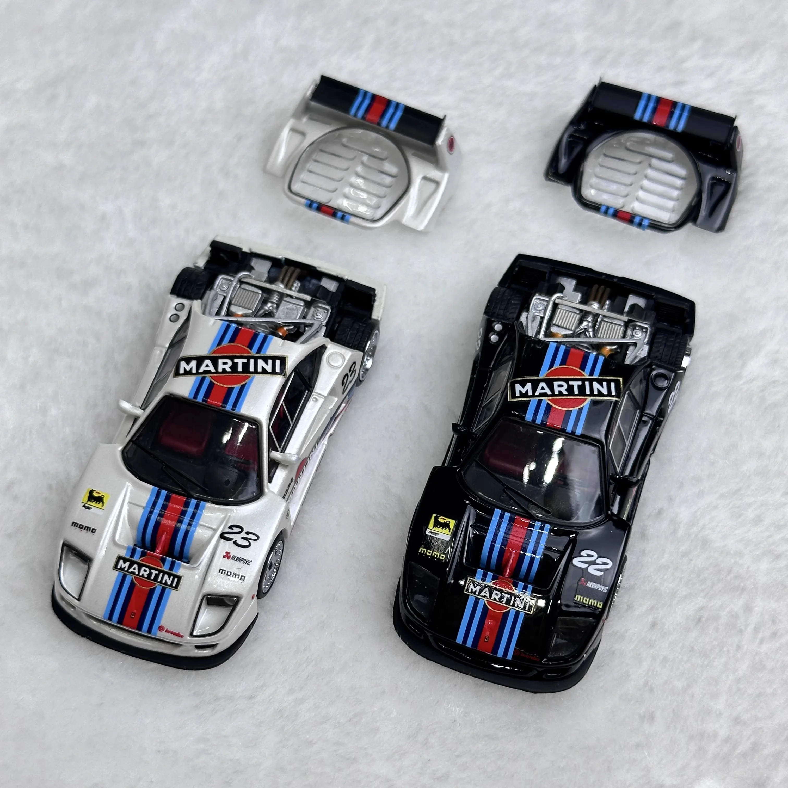 SH Modello 1:64 F40 LM Martini STANCE Modello di auto in lega aperta con copertura posteriore