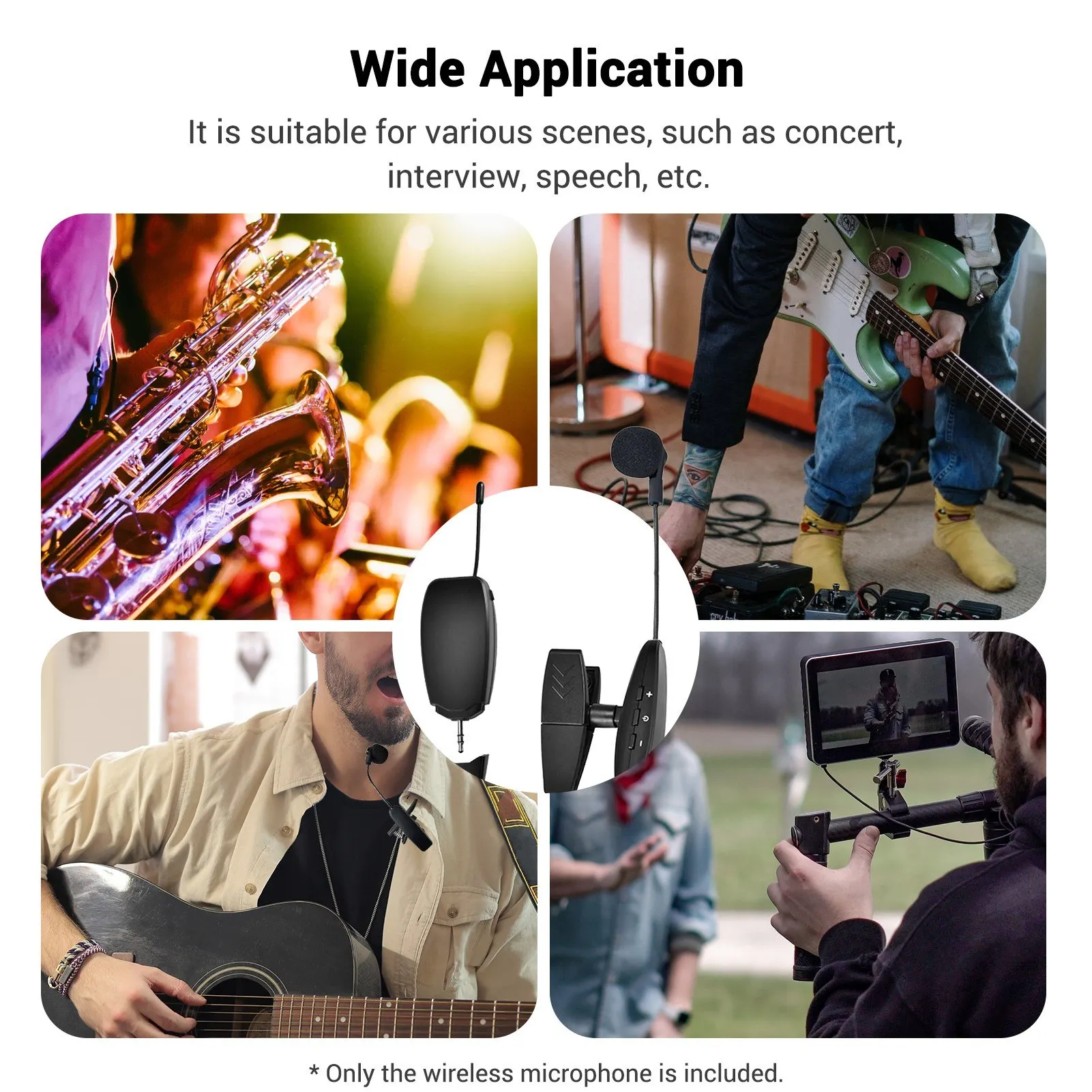 Беспроводные инструменты пикап Pmplifier UHF 2,4G микрофон беспроводной приемник передатчик для саксофона труба гудок трубка канавка