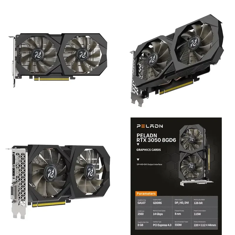 Hot Sale GeForce RTX 3050 8GB GDDR6 Gaming Graphics Card 128-bit Video Card Display Card Videoa Adapter