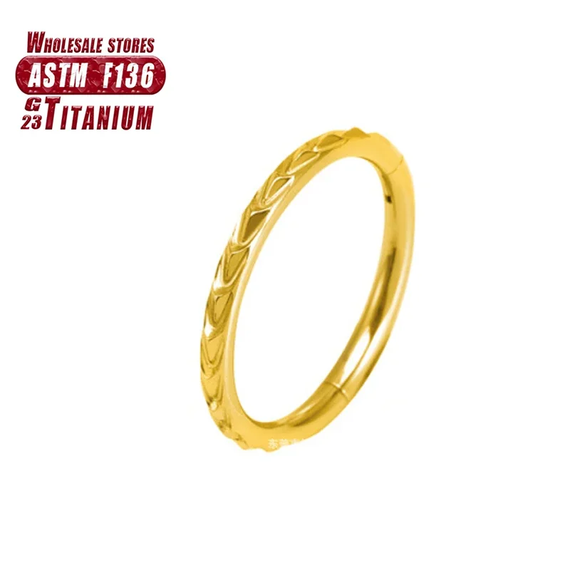 Titanium Septum Clicker Nose Ring with CZ Beads