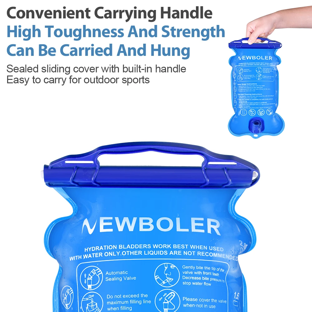 NEWBOLER Wasserblase, Wasserreservoir, Trinkrucksack, Aufbewahrungstasche, BPA-frei, 1,5 l, 2 l, 3 l, Lauf-Trinkweste, Rucksack – Detail 21