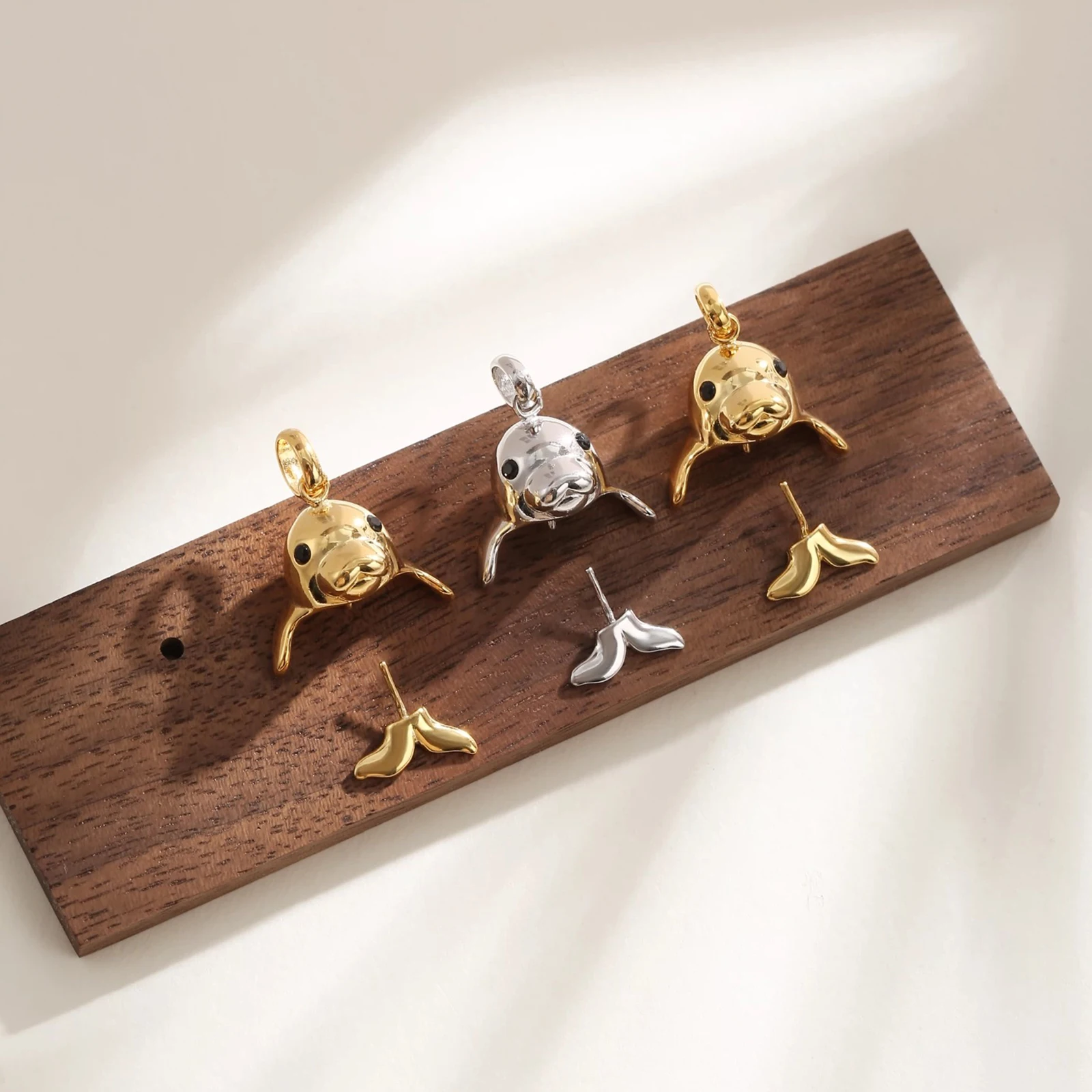 925 Sterling Silver Seal Shape Pearl Pendant Empty Bracket Settings Round Beads DIY Handmade Necklace Jewelry Making Craft