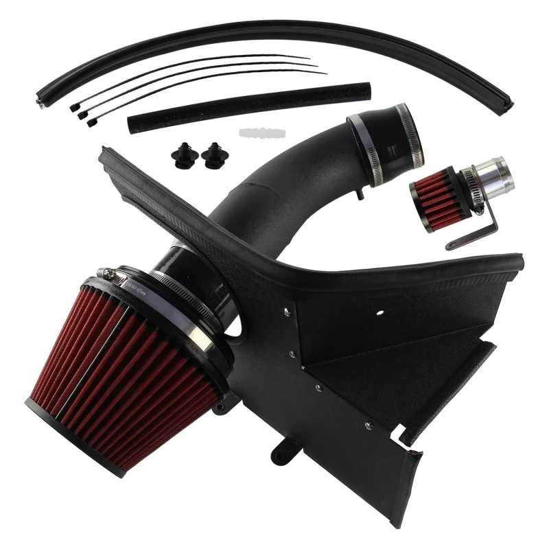 Mushroom Head Air Filter & Black Cold Air Intake Kit Aluminum 3.5'' Intake Pipe Fit for Audi Q5 S4 S5 SQ5 B8 B8.5 3.0T 2010-2016