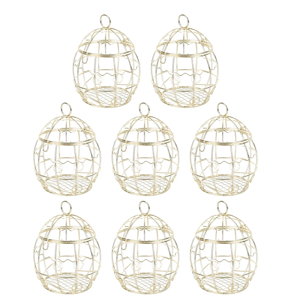 

8 Pcs Birdcage Candy Box Metal Boxes Holder Container Containers Shape Sweet Sweets Packaging