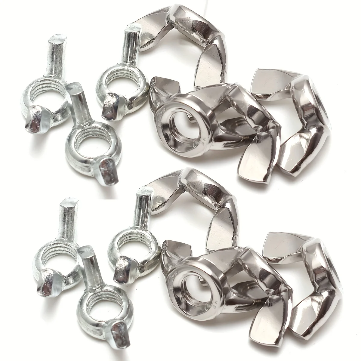 100 Stück/verzinkte Flügelmutter, Edelstahl-Flügelmutter, handspannende Mutter, DIN315M3 M4 M5 M6 M8 M10 verzinktes manuelles T