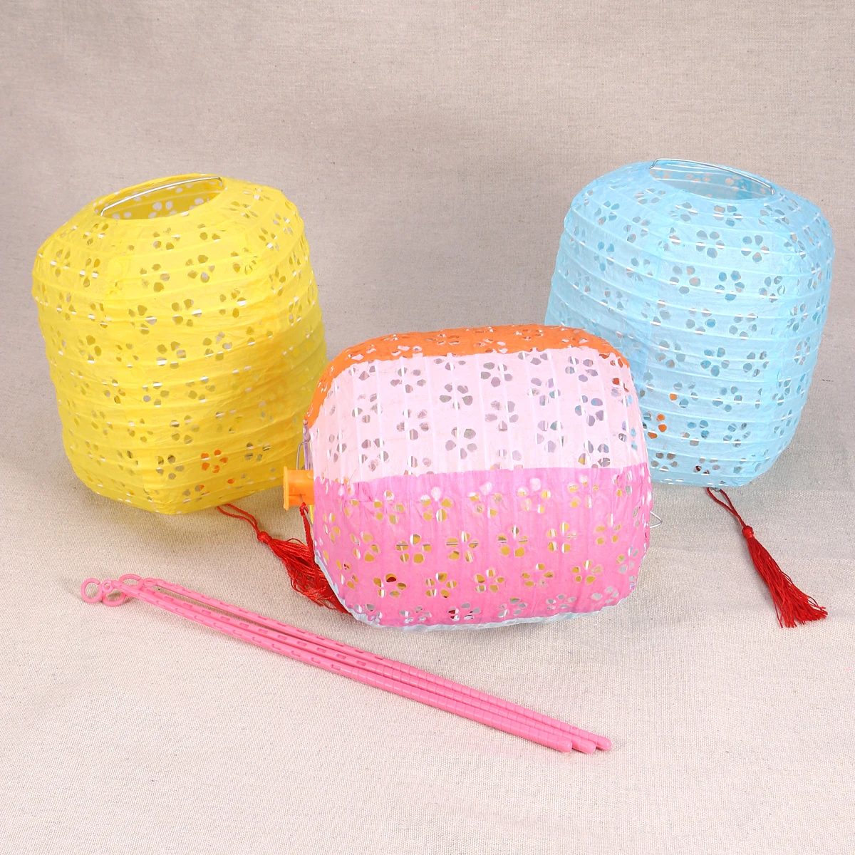 

3 Pcs Glowing Paper Lantern Decorative Lanterns Hanging Indoor Hollow Light Cartoon