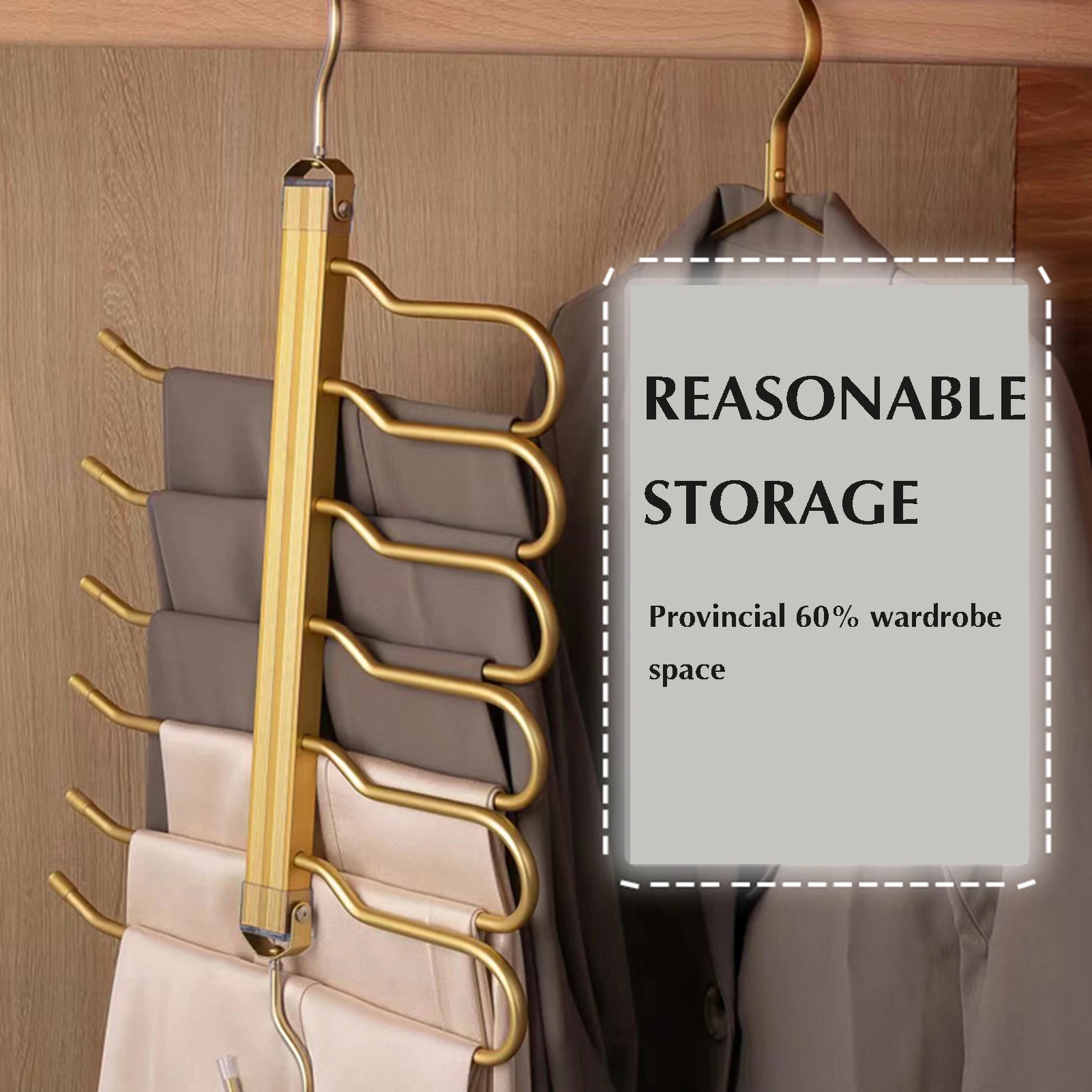 HOT Over The Door Double Hangers Multi-Layer Closet Storage Organizer for Shorts Work Trousers Legging