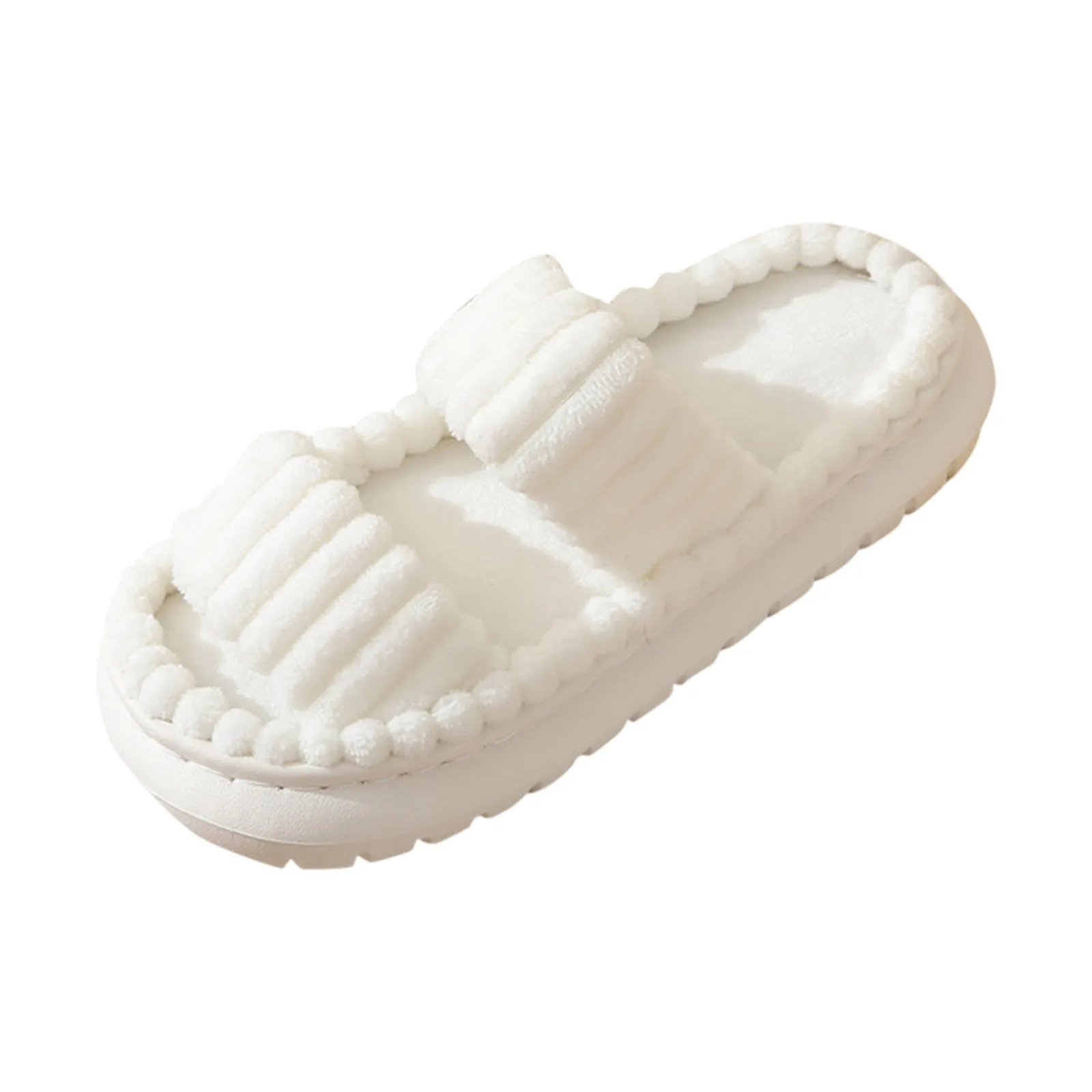 Women'S Corduroy Slippers Cute Memory Foam Bedroom Home Slippers 2024 Women'S New Outerwear Non-Slip Thick Soled Plush Slippers image 4