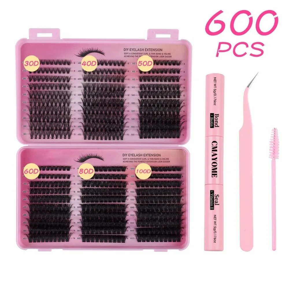 High Quality Bond and Seal False Eyelashes Natural Look Cluster Design Gluing Lashes 8-16MM 30D/100D Individual Lashes DIY Use